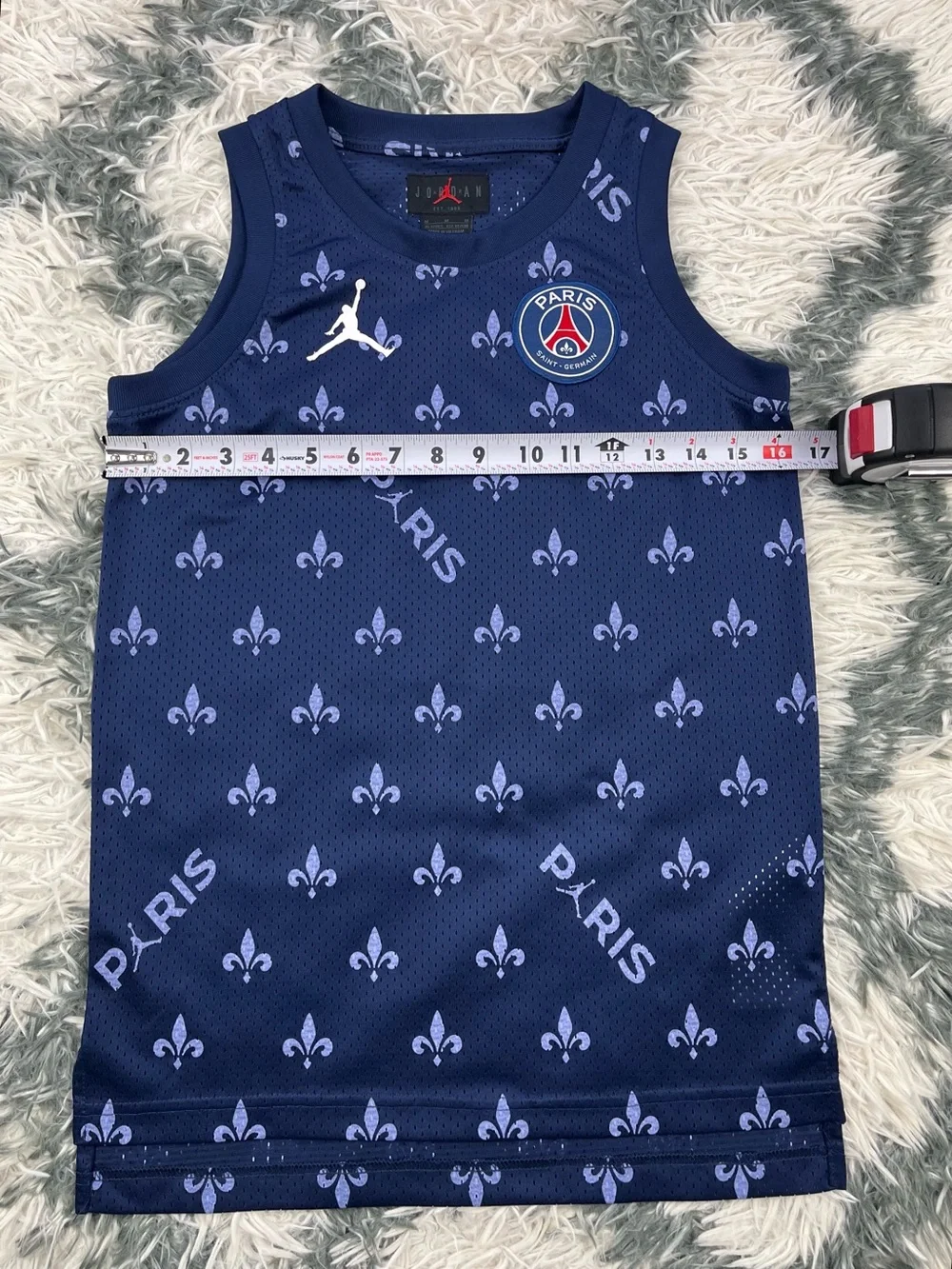 Jordan Nike Kids Boys Paris Saint-Germain Statement Navy Jersey Size M 10-12yrs